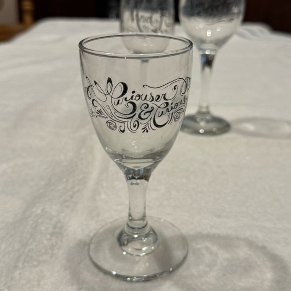 Alice in Wonderland Stemmed Wine Shot Glasses, Set of 3, Disney - Picture 3 of 5